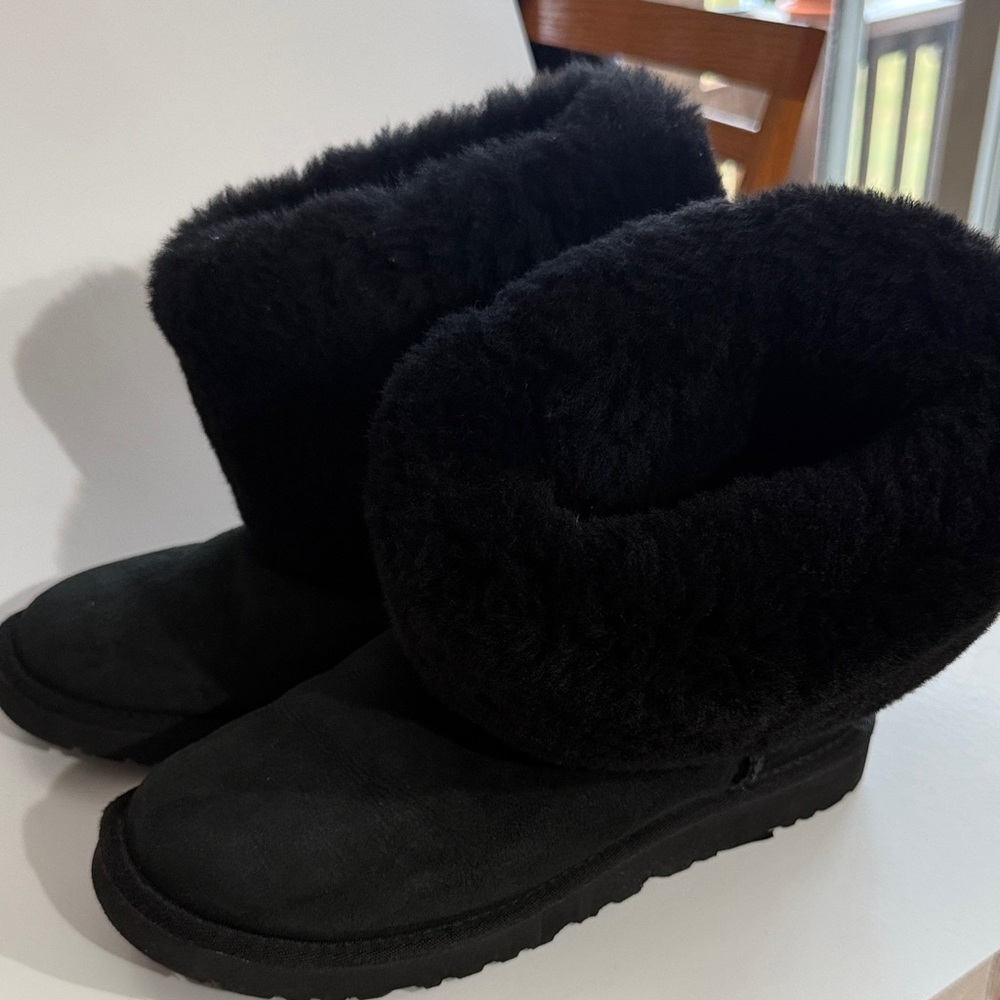 UGG Black Fur Winter Boots